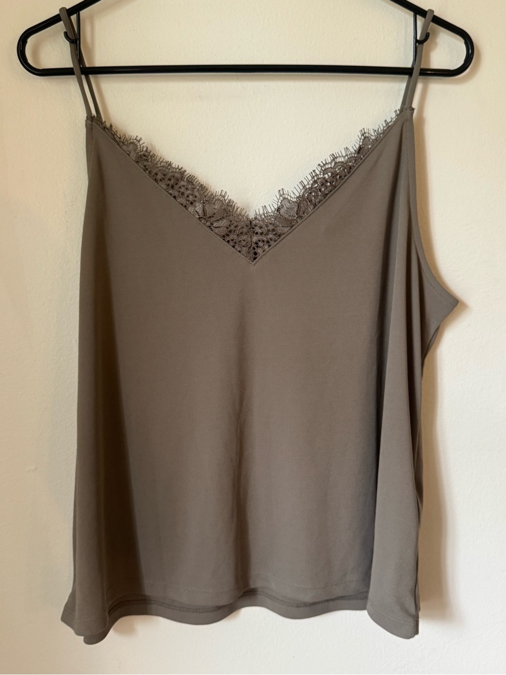H&M Gray Lace-Trim V-Neck Camisole